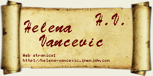 Helena Vančević vizit kartica